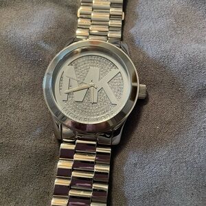 Michael Kors Silver-Tone Logo Watch